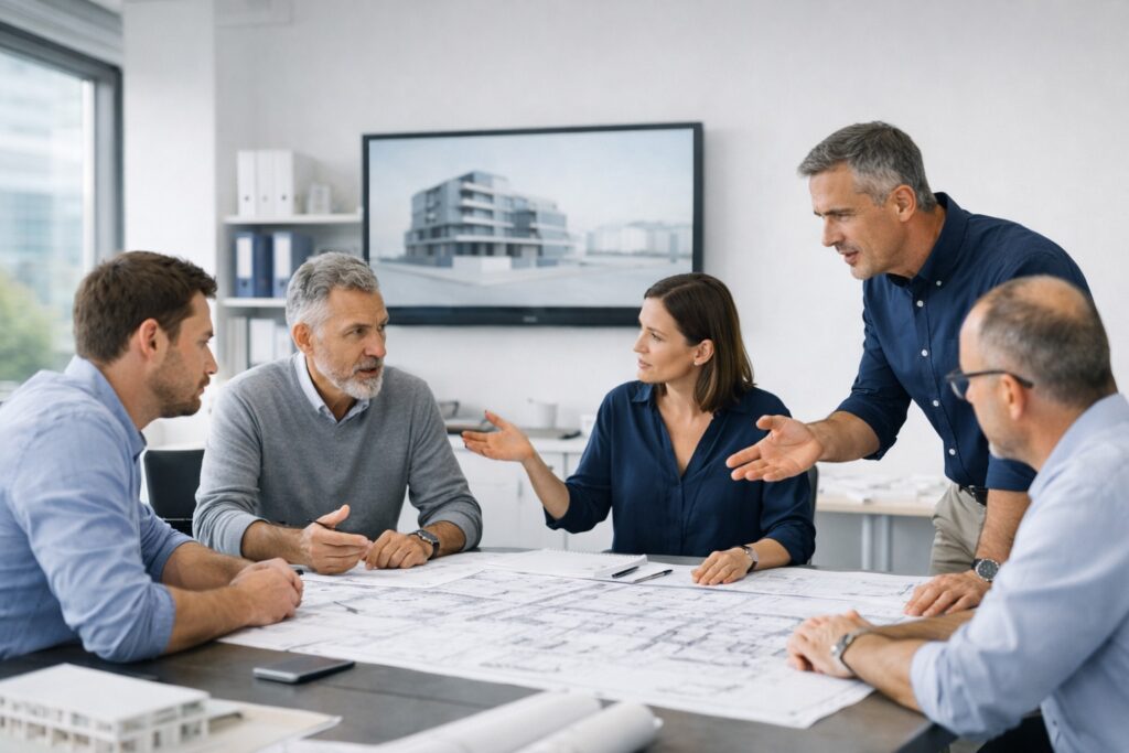 Architektenteam in Diskussion